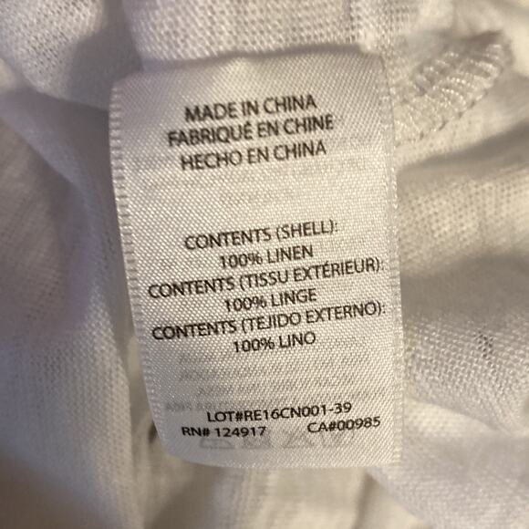 NWT Onia Madison Long Sleeve Linen Pocket Tee Sz Small in White - Picture 10 of 11